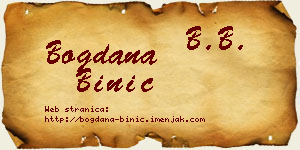 Bogdana Binić vizit kartica